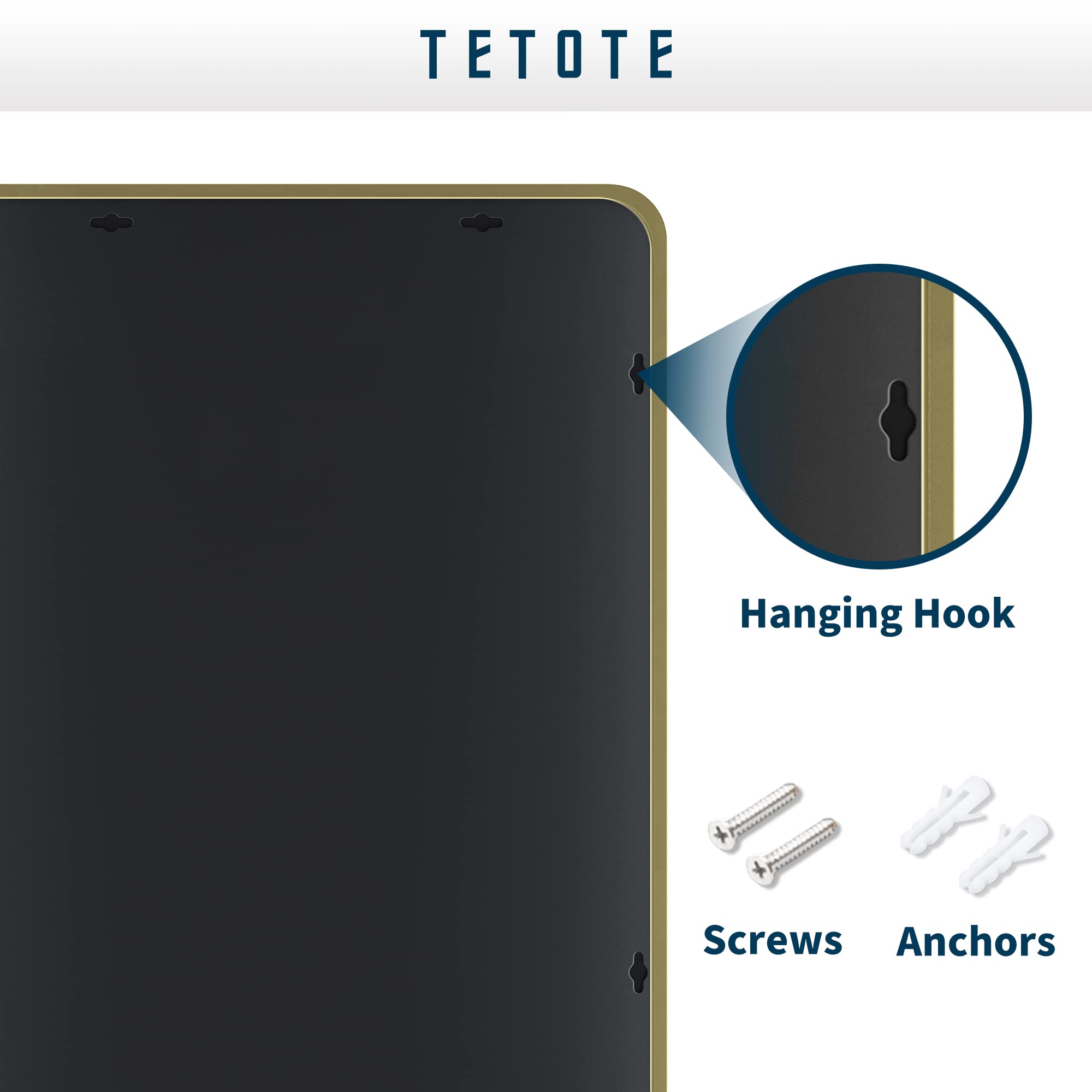 Tetote 40 X 30 Inch Gold Bathroom Mirror, Brushed Brass Metal Frame Mirror For Vanity, Rectangle Wall Mounted Golden Modern Mirr