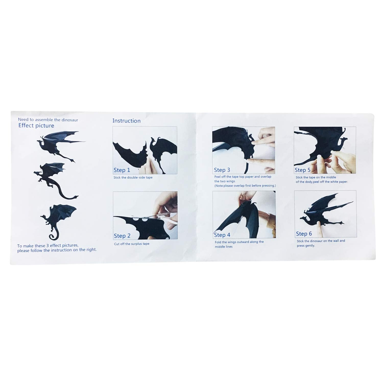 Honbay Pvc 3D Dragon Decorative Wall Decals Wall Stickers For Home Wall Decoration