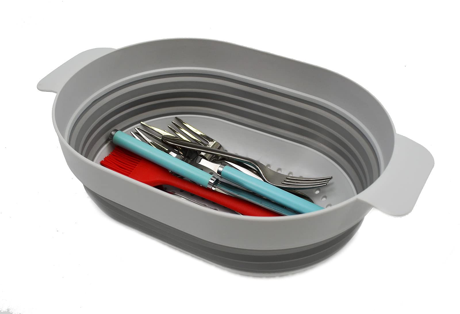 Sammart 3L (0.8 Gallon) Over The Sink Oval Colander (Grey, 1)