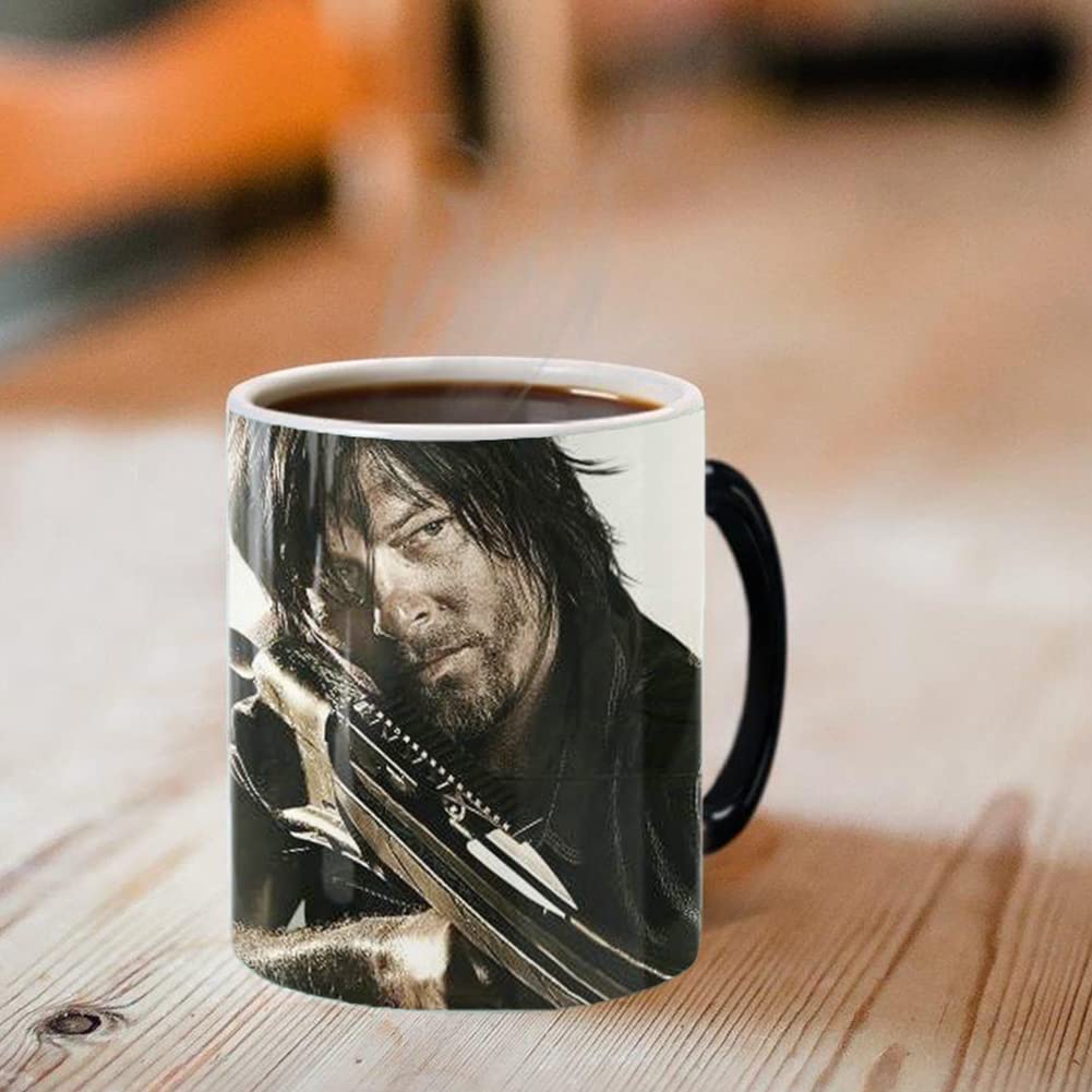 Aigori Rick And Daryl, The Walking Dead Coffee Mug(11Oz), Heat Sensitive Color Changing Coffee Mug, Twd Gift For Men Women Hallo