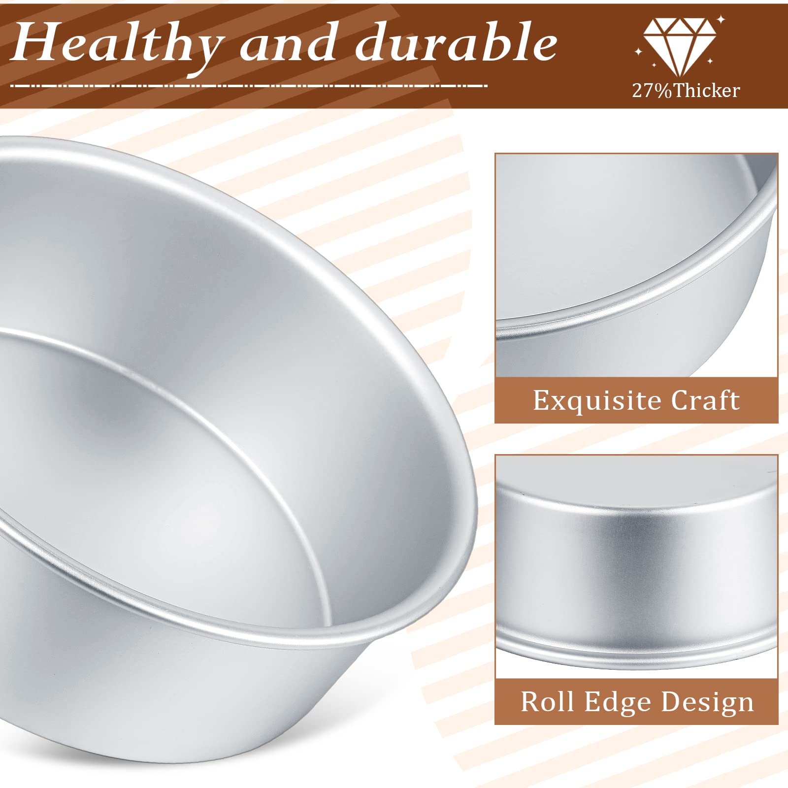 Gerrii 27 Pcs 4 Inch Small Cake Pan Mini Round Cake Pans For Baking Nonstick Aluminum Smash Cake Pans Cheese Cake, Pizza, Quiche