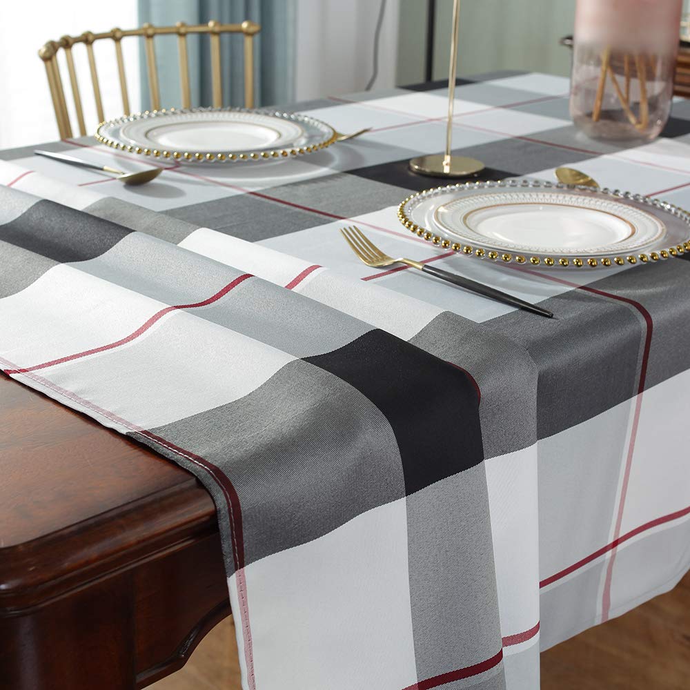 Rectangle Tablecloth 52 X 70 Inch Checkered Table Cloths Spillproof Anti-Shrink Soft And Wrinkle Resistant Decorative Fabric Tab