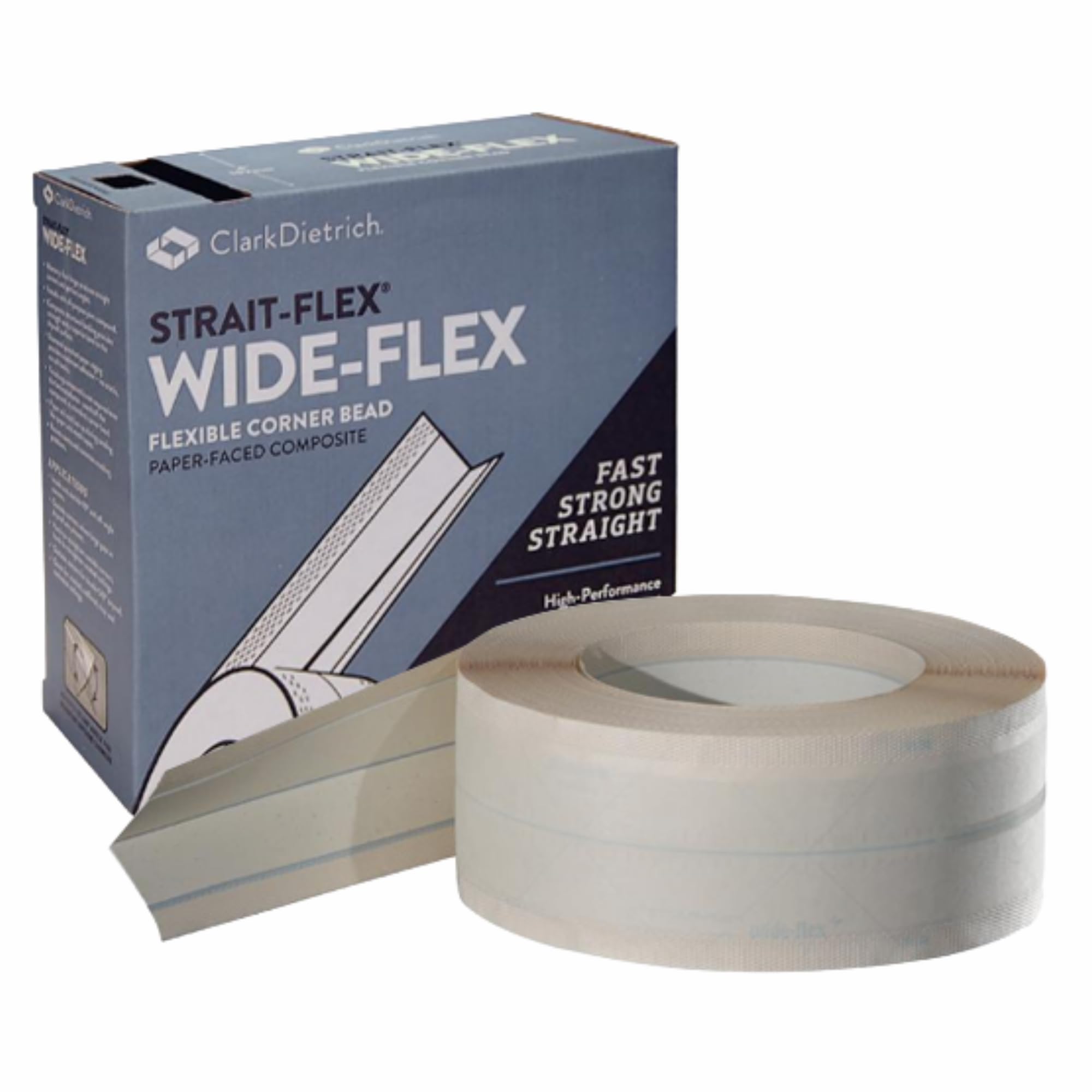 Strait Flex Drywall Tape - Wide-Flex Drywall Repair - Adjustable Mud-On Tape for Inside, Outside & Off-Angle Corners - Pre-Finis
