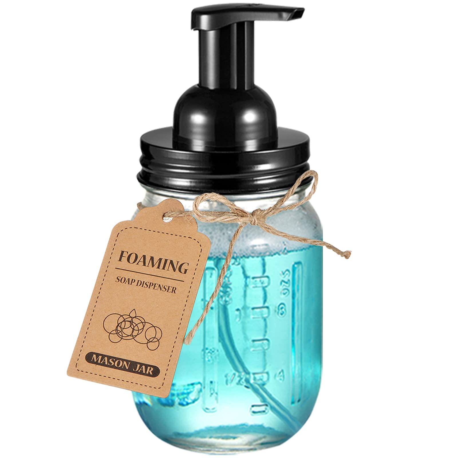 Sheechung Mason Jar Foaming Soap Dispenser-Rustproof Stainless Steel Mason Jar Lid&Foaming Soap Pump,Best Hand Liquid Foam Soap