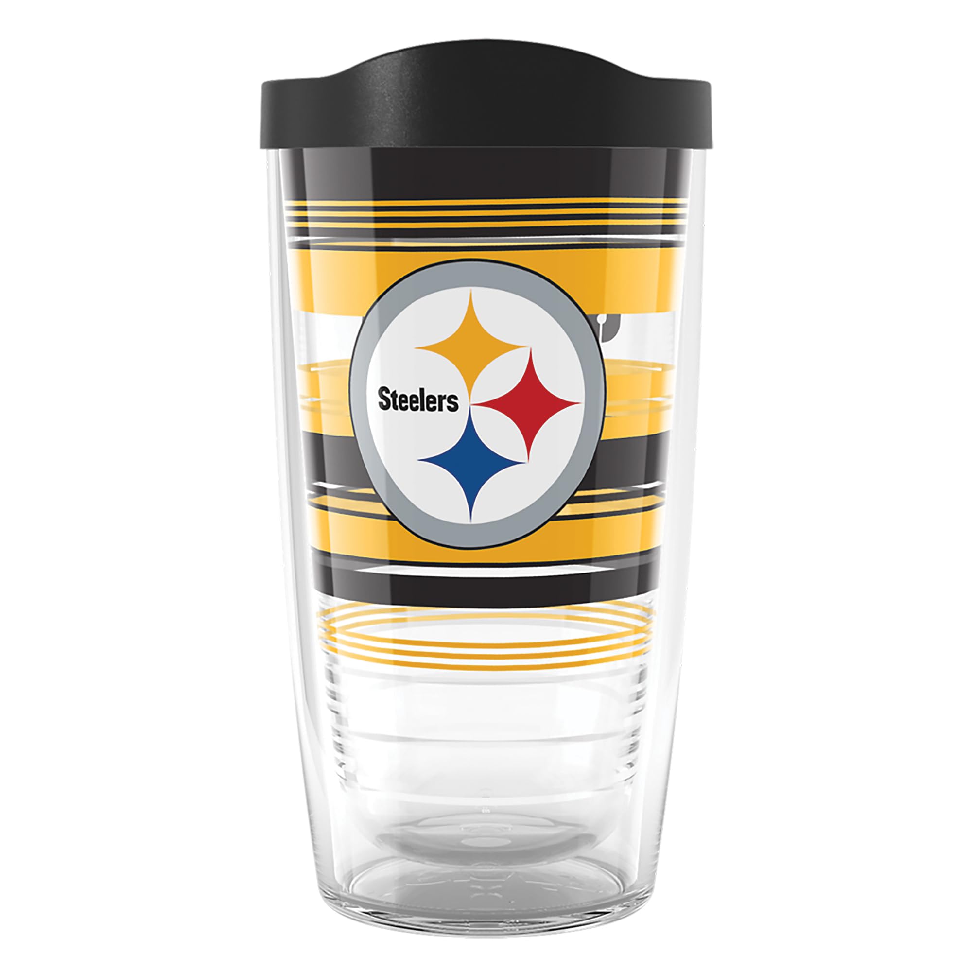 Tervis NFL Pittsburgh Steelers - Hype Stripes Made in USA Double Walled Insulated Tumbler Travel Cup Keeps Drinks Cold & Hot, 16
