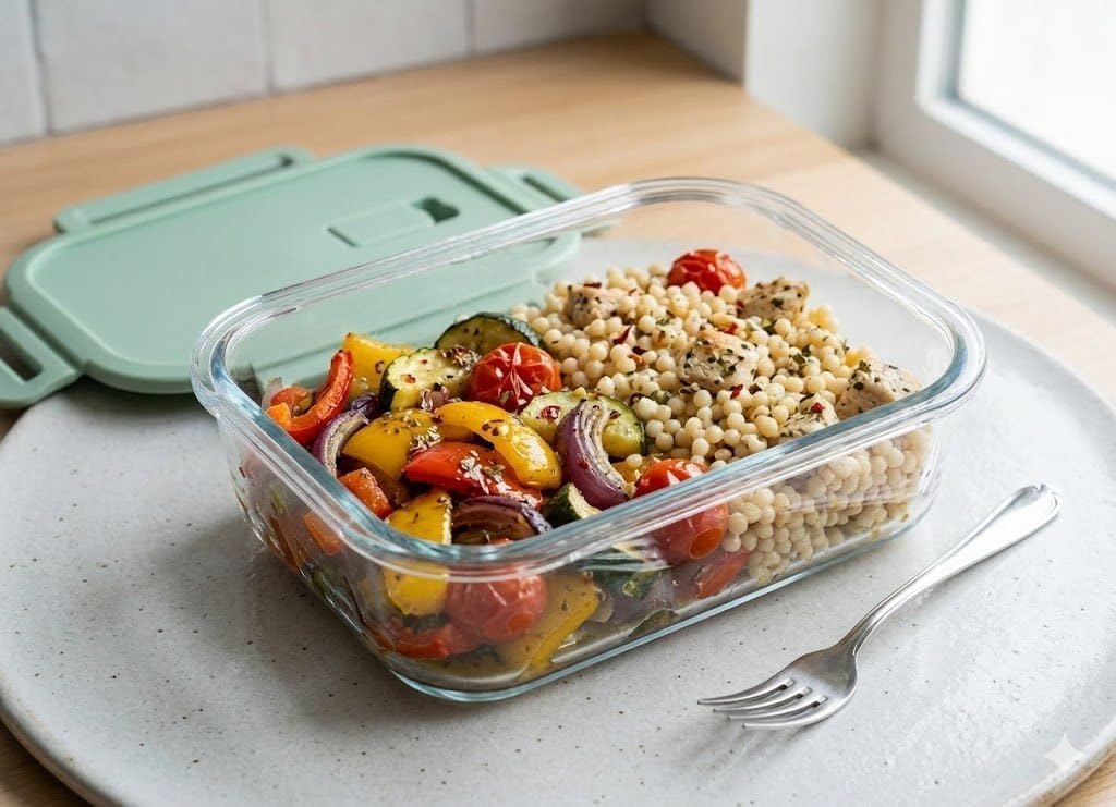 Aanki Store19 Borosilicate Glass Lunch Box 1000 Ml With Airtight Leak Resistant Lid, Microwave And Oven Safe Food Storage Contai