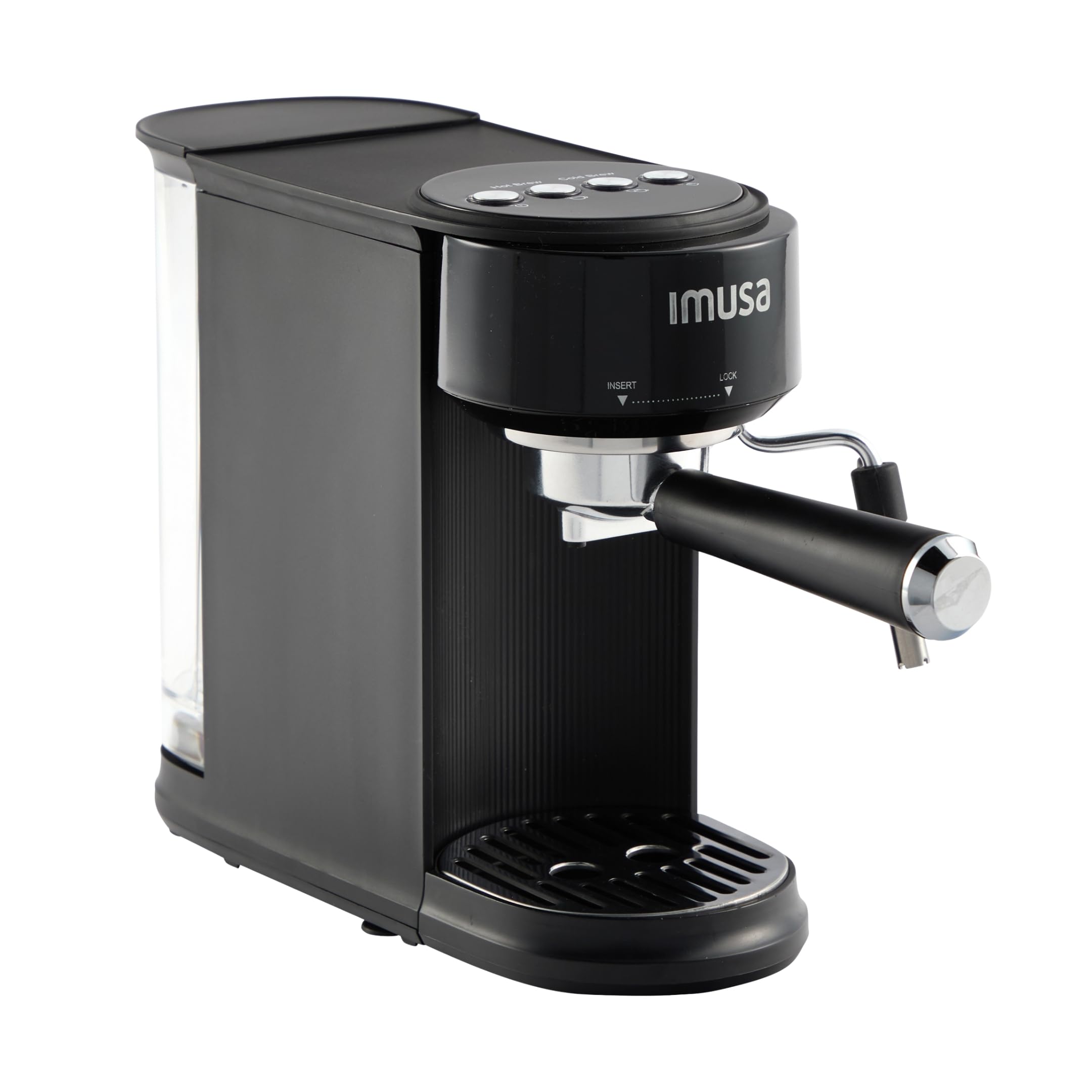 IMUSA 20 Bar Espresso Machine with Milk Frother, Compact 1-2 Cup Espresso & Cappuccino Maker, Thermoblock Fast Heating Coffee Ma