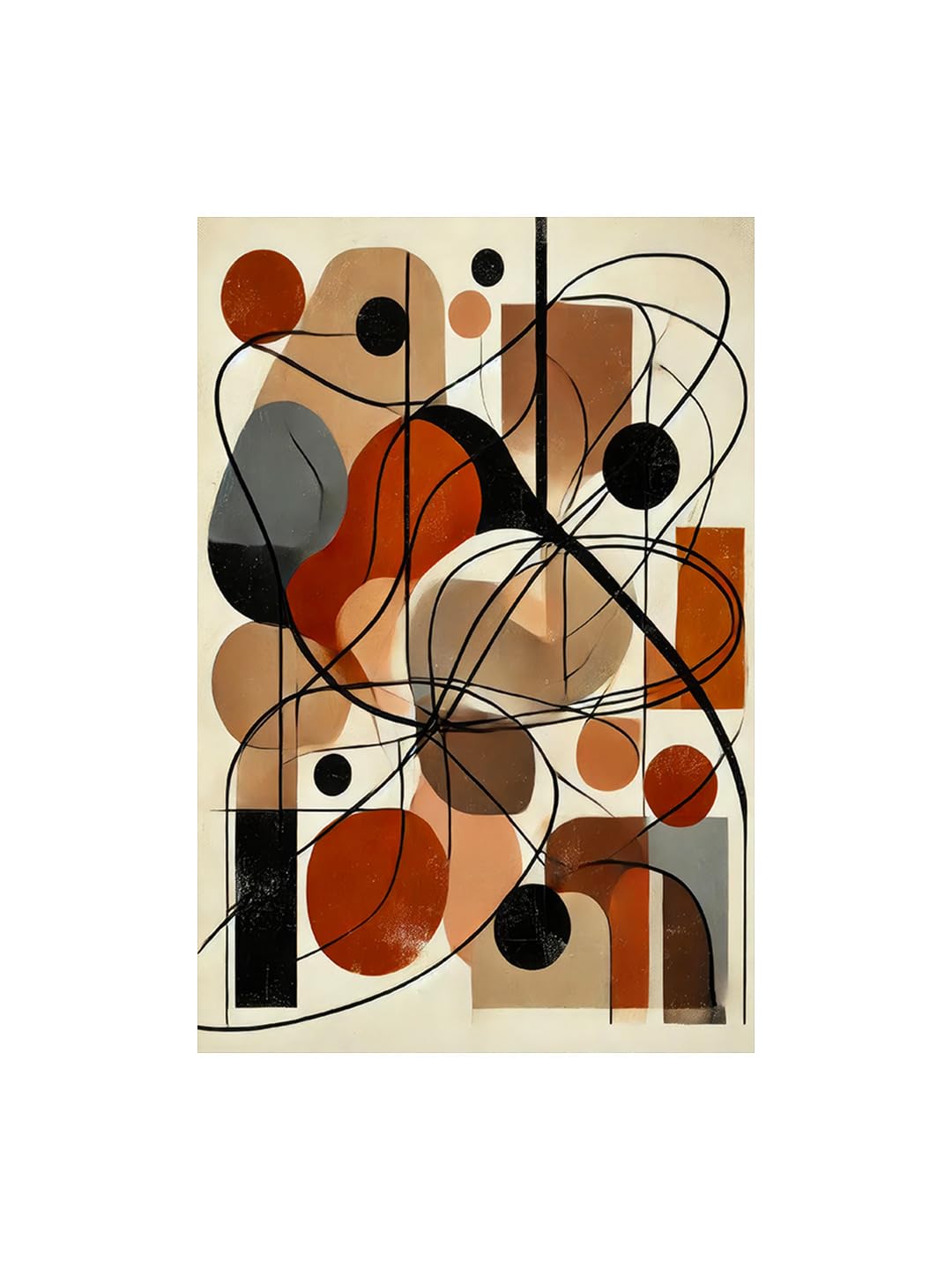 999Store Abstract Geometric Canvas Art In Earth Tones - Modern Wall Decor For Contemporary Interiors(24X36 Inch_ Canvas) Flp2436