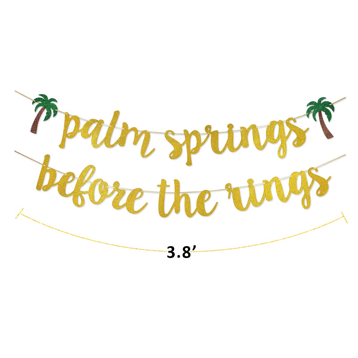 Palm Springs Before The Rings Banner Sign Garland Pre-Strung For Destination Bachelorette Party Bridal Shower Decorations