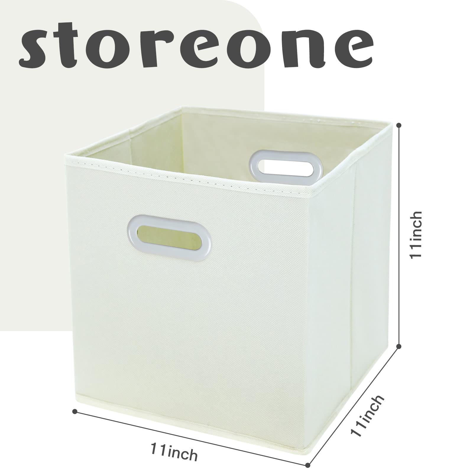 Storeone Fabric Storage Bins Cubes Baskets Containers-(11X11X11) With Dual Handles Cube Storage Organizer Bins For Shelf Closet,