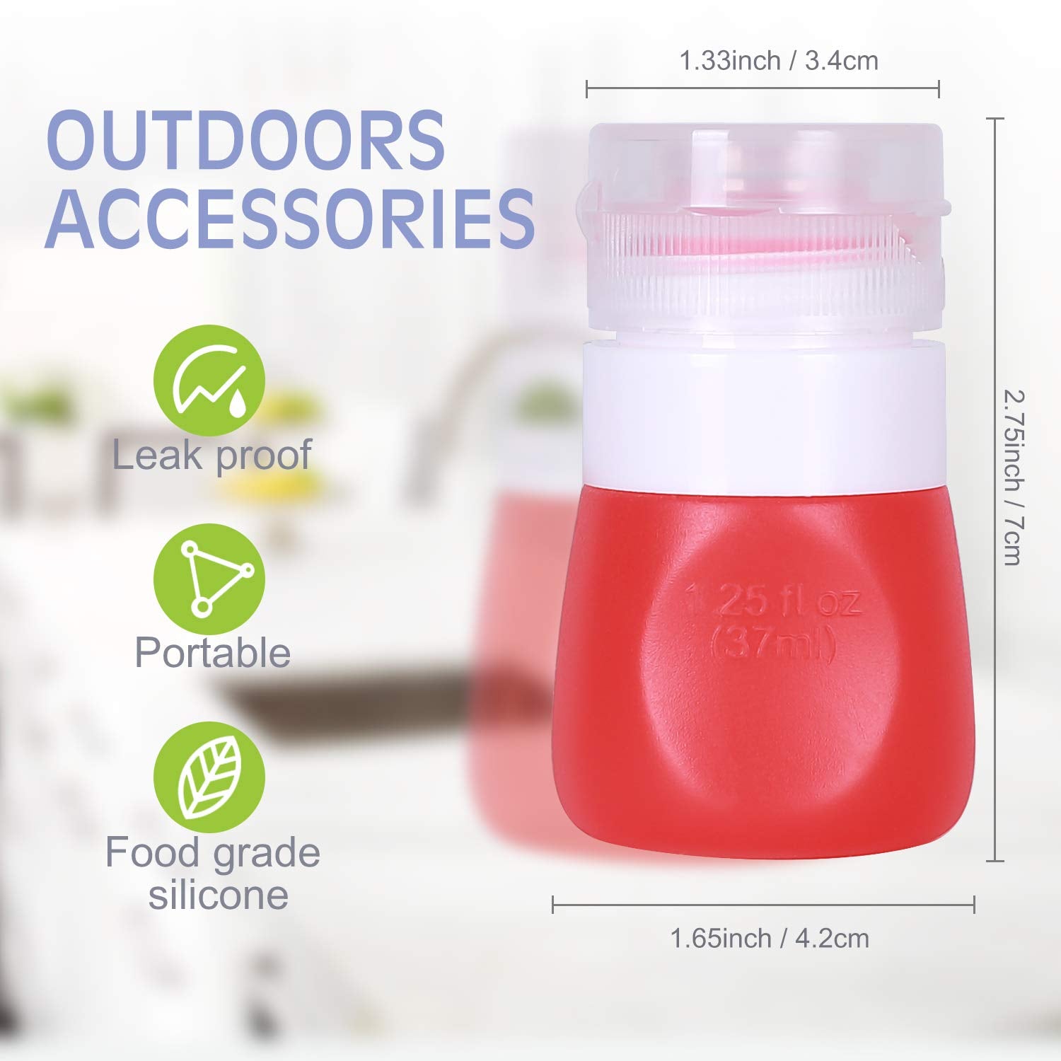 Pugez Salad Dressing Container To Go, Condiment Squeeze Bottles, Portable Salad Dressing Bottles With Cleaning Brush, Salad Dres