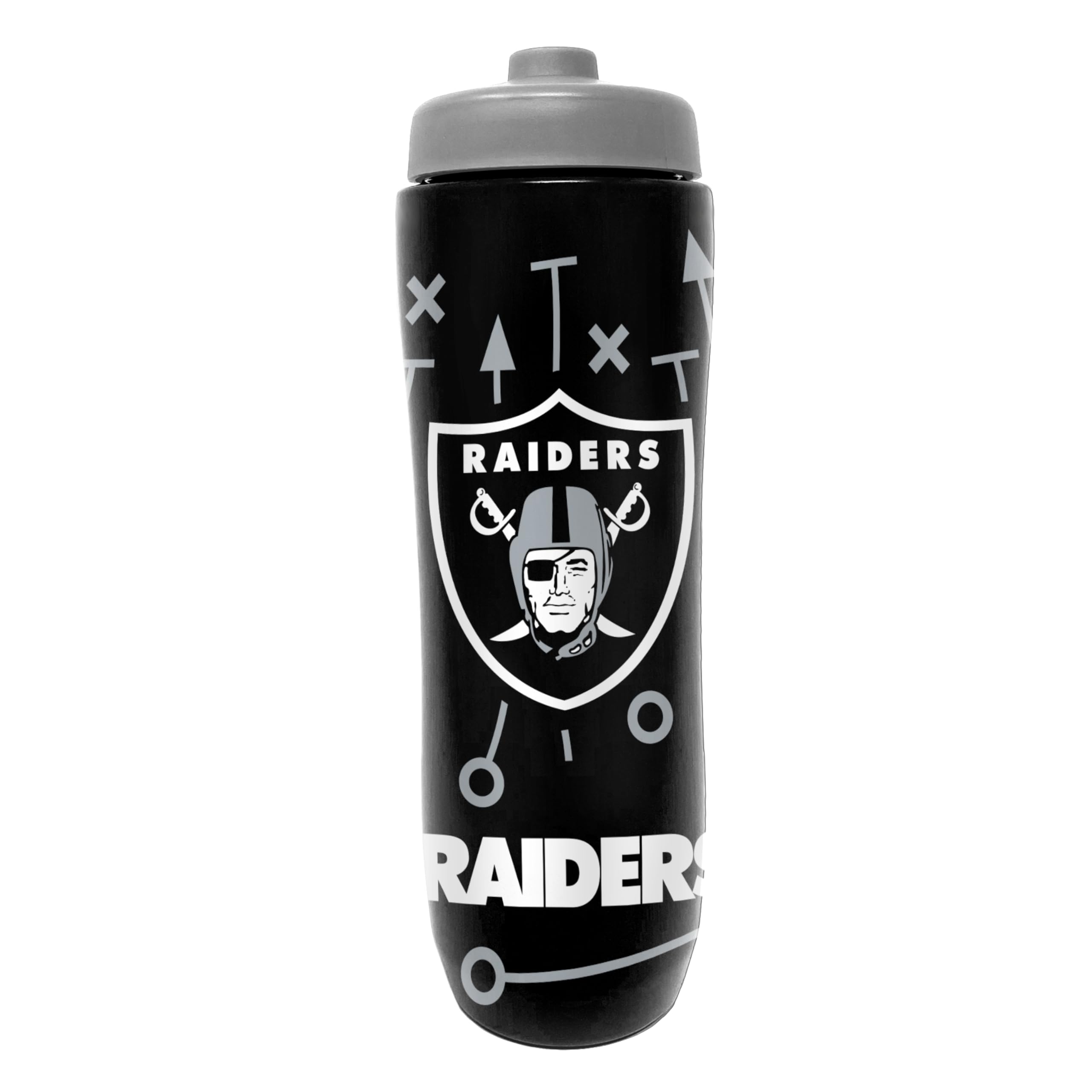 Party Animal NFL Football Squeeze Bottle, 32 oz BPA-Free Sports Water Bottle with Quick Flow for Kids & Adults, Las Vegas Raider