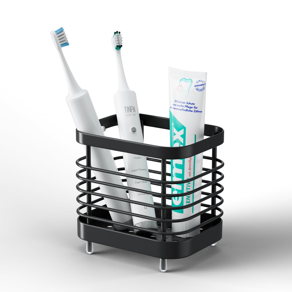 Electric Toothbrush Holder For Bathroom, Black Tooth Brush Holder For Shower, Toothpaste Organizer Cup Caddy Stand Tray, Kids Ba