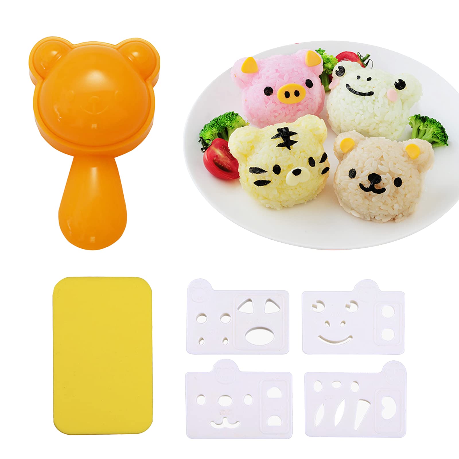 Rice Ball Mold For Kids Cute Animal Sushi Mold Rice Shaper Onigiri Mold Bento Accessories Diy Kitchen Tools With Nori Seaweed Pu