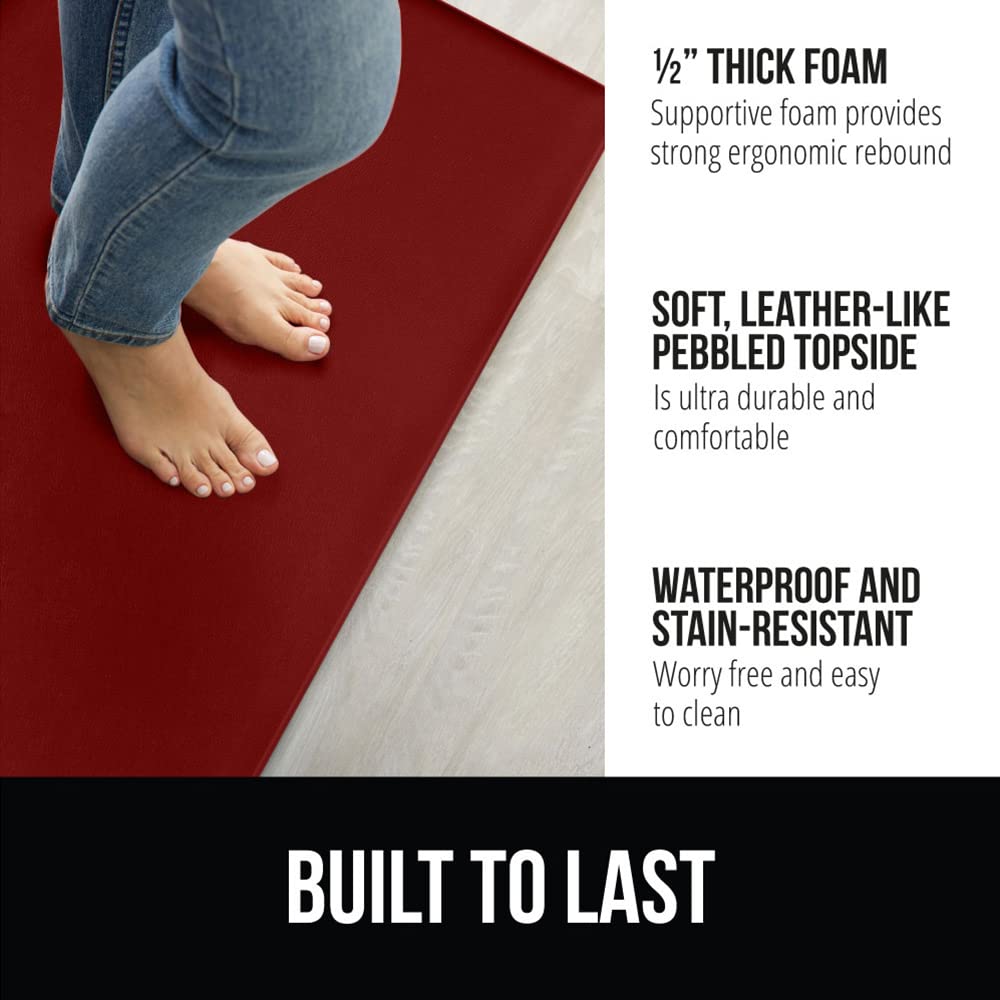 Gorilla Grip Set Of 2 Anti Fatigue Cushioned Waterproof, Stain And Scratch Resistant Kitchen Floor Mats, Ergonomic Standing Offi