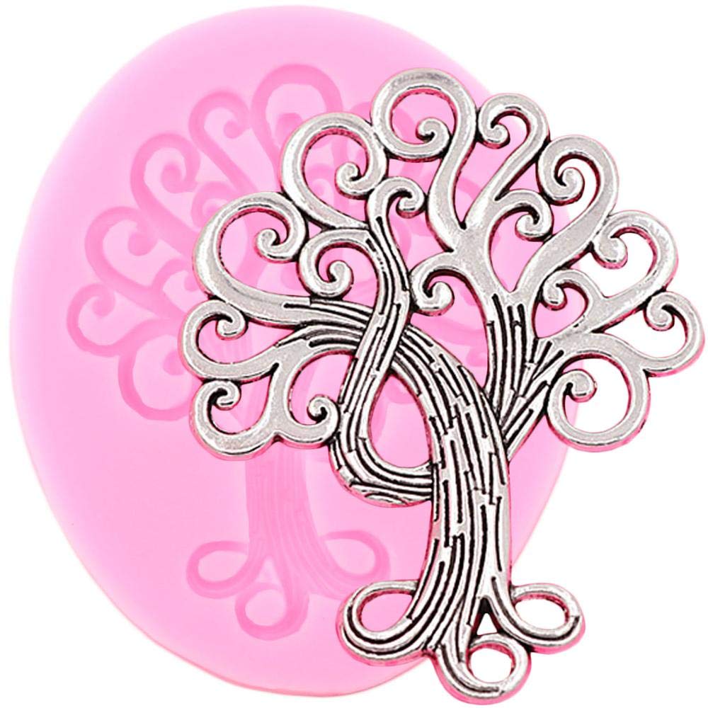 1Pc Life Tree Embellishment Silicone Mold For Diy Soap Mould Gum Paste Candy Chocolate Fondant Mold Handmade Cupcake Cake Topper