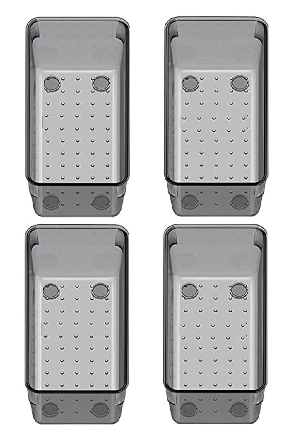 Kienlix Unbreakable 4Desk Drawer Organizer Trays Storage Tray For Makeup, Jewelries, Utensils In Bedroom.(Light Black)Piece Dra