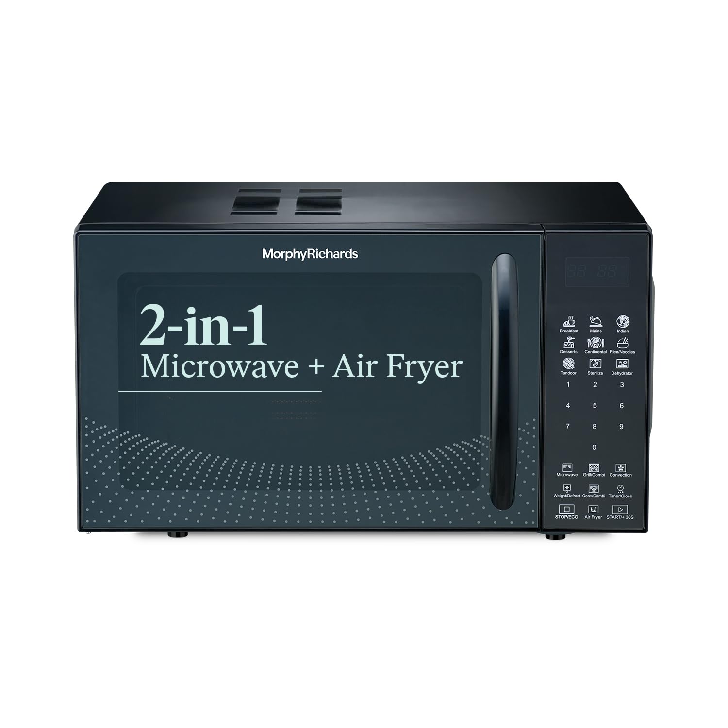 Morphy Richards 23Cgad Convection Microwave Oven| Capacity - 23L |In-Built Air Fryer & Dehydrator Function|220 Autocook Menu| 2 