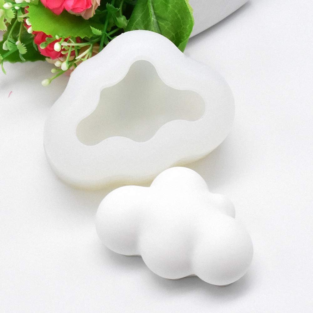 Fewo 2Pcs 3D Cloud Silicone Molds For Fondant Chocolate Candy Cake Decorating Candle Soap Lotion Bar Wax Crayon Melt Plaster Pol