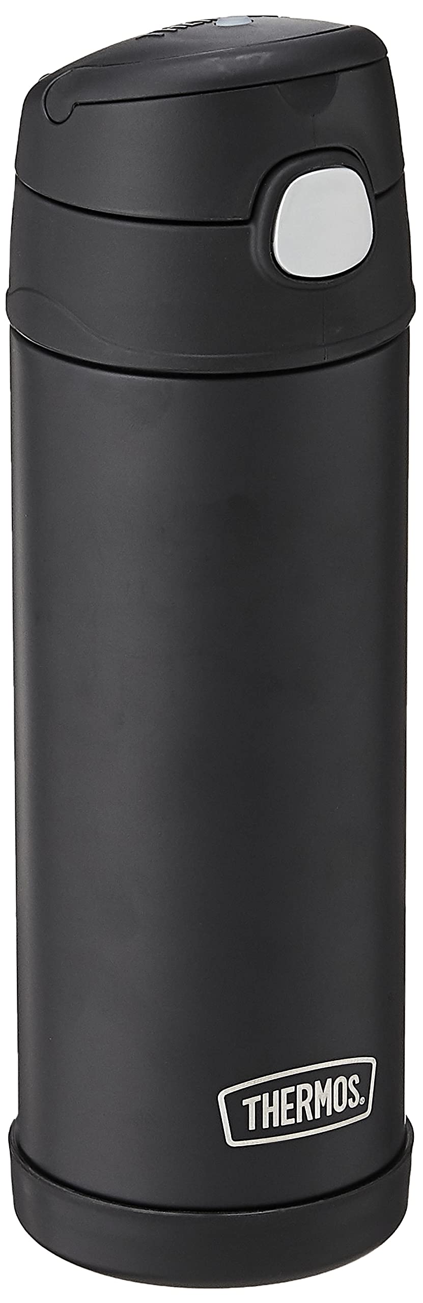 Thermos Funtainer 16 Ounce Stainless Steel Vacuum Insulated Bottle With Wide Spout Lid, Black