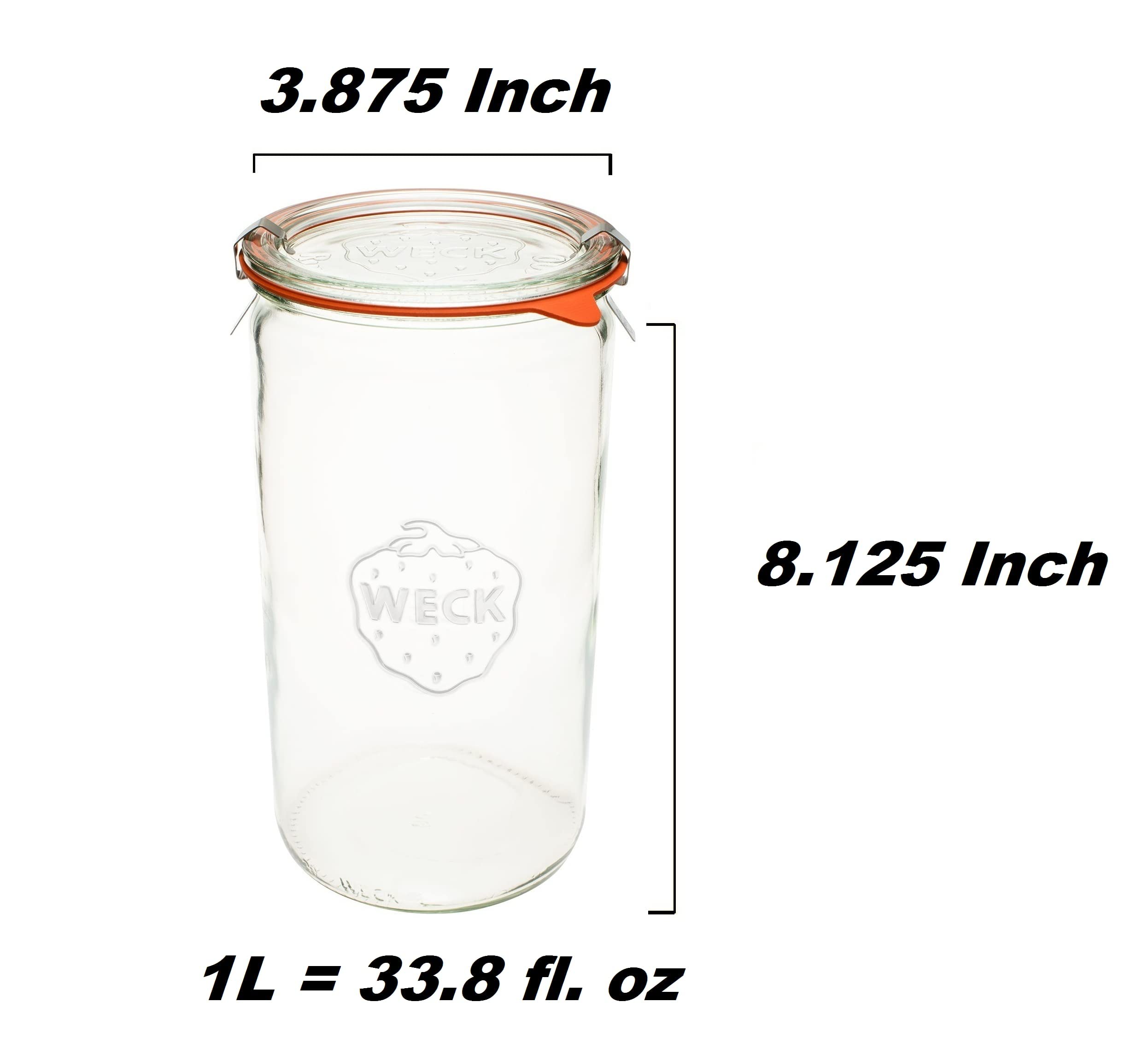 Weck Jar 974 Glass Jars 1.5L With Large Storage Capacity Preserving Jars With Airtight Lids Suitable For Pickling Heat Resistant