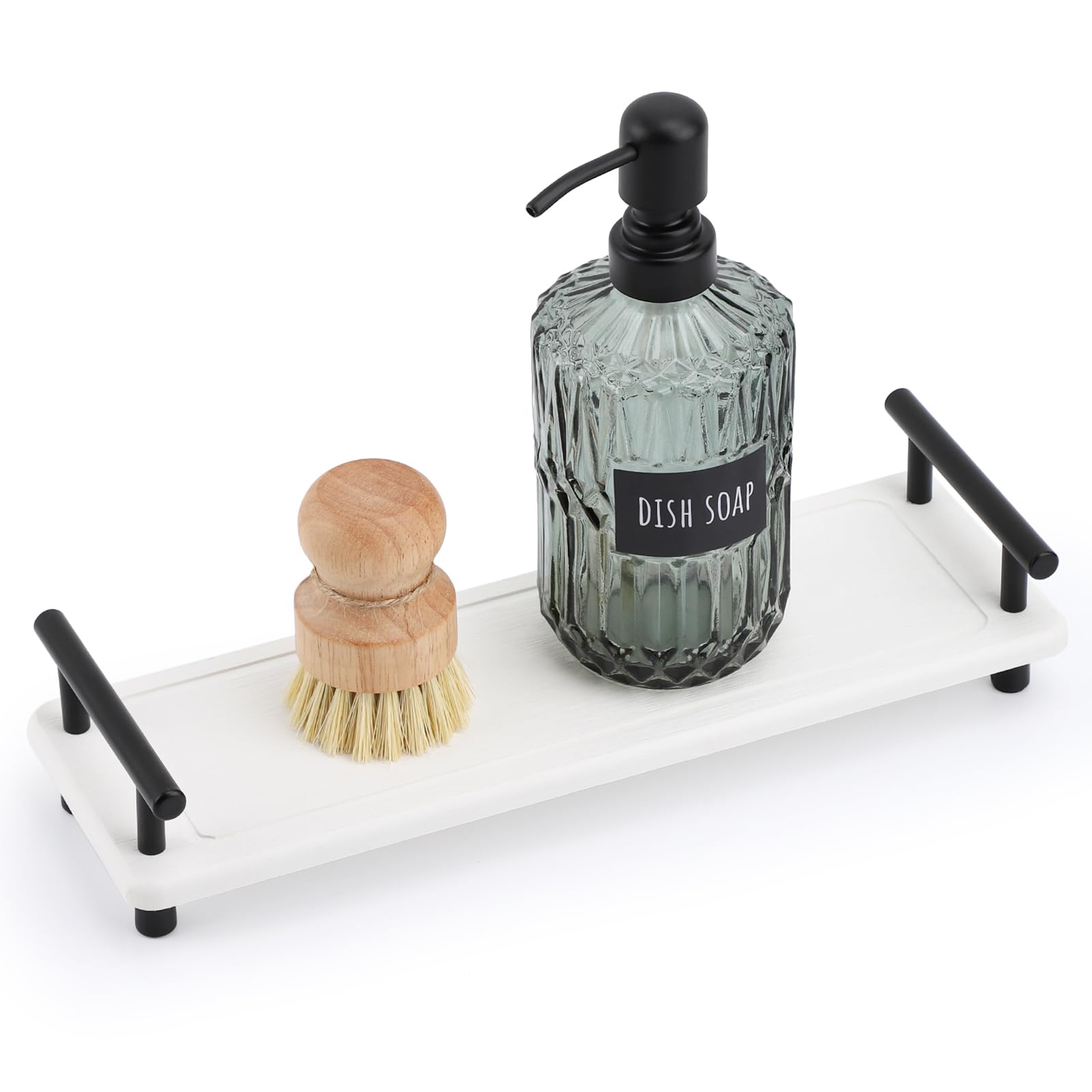 Segbeauty 12X4In Bathroom Tray, Absorbing Quick Dry Stone Drying Tray With Handle, Diatomaceous Sink Caddy Tray Vanity Tray Sink