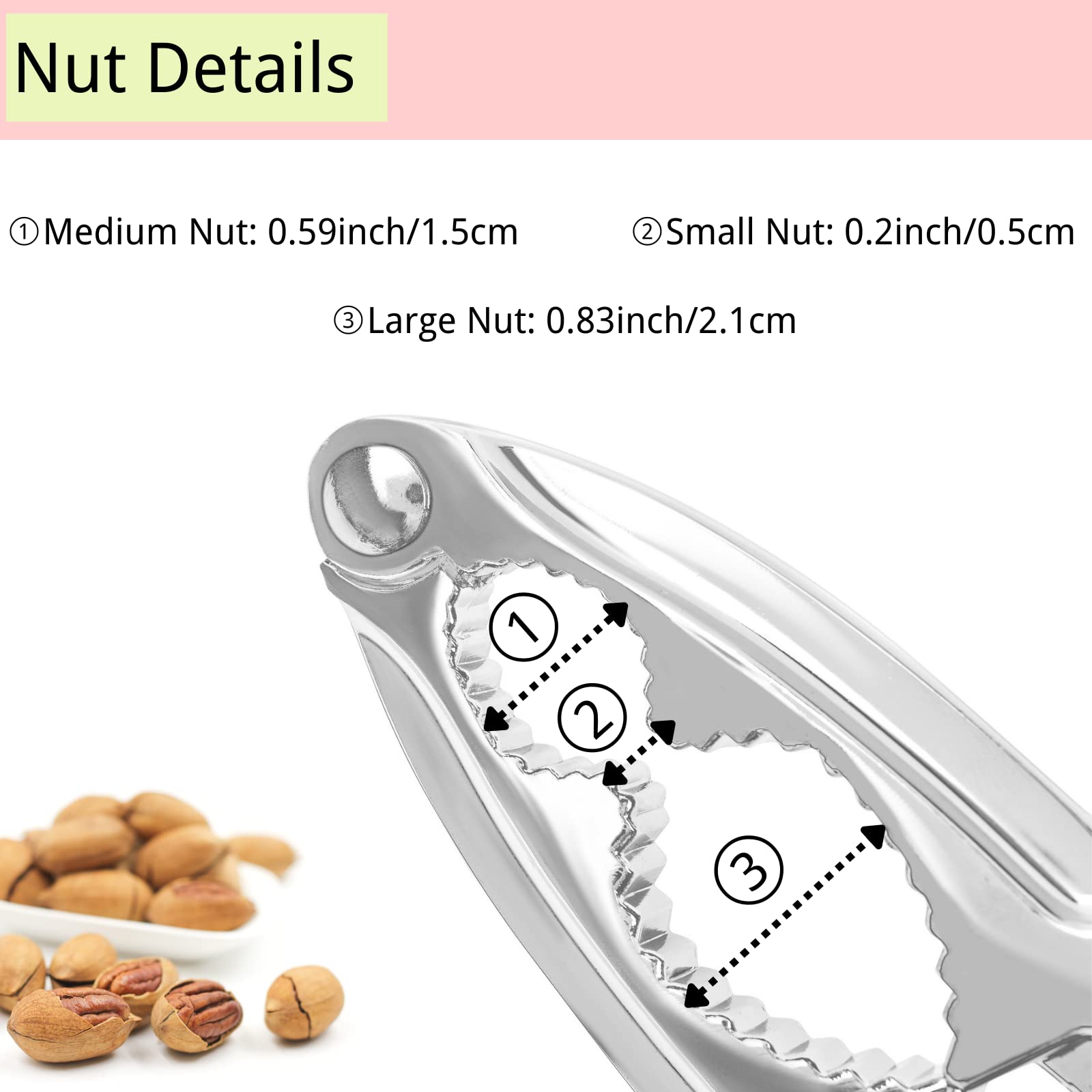 Loceast 8Pcs Multi-Purpose Cracker Tools Include 2 Pieces Nut Crackers Heavy Duty Walnut Cracker With Non-Slip Handle Walnut Cra