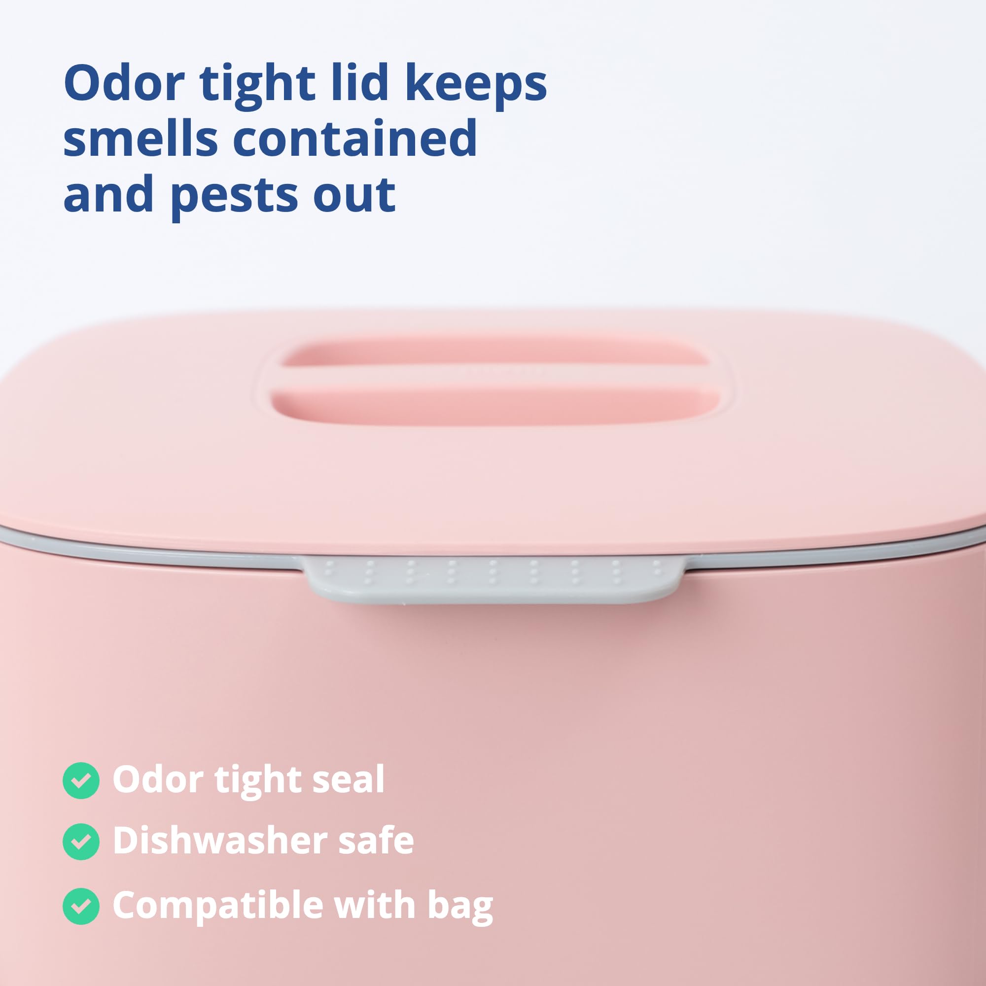 Blue Ginkgo Kitchen Compost Bin - 0.69 Gal / 2.6L Easy Clean Food Waste Bin For Kitchen | Countertop Compost Bin Kitchen Food Sc