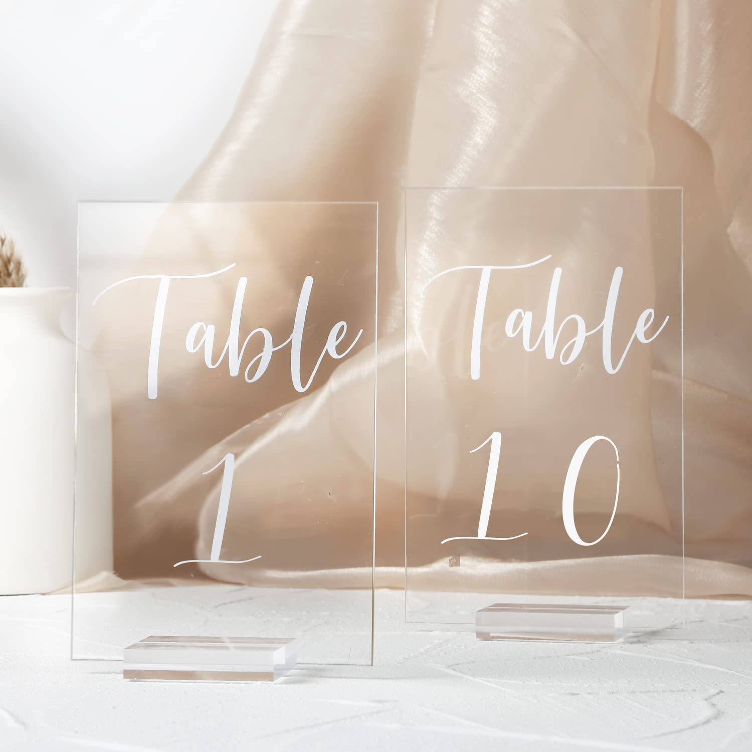 Uniqooo 20 Pack Clear Blank Acrylic Sign Acrylic Wedding Table Numbers, 4 X 6 In, Diy Acrylic Sheet For Wedding Table Number Hol