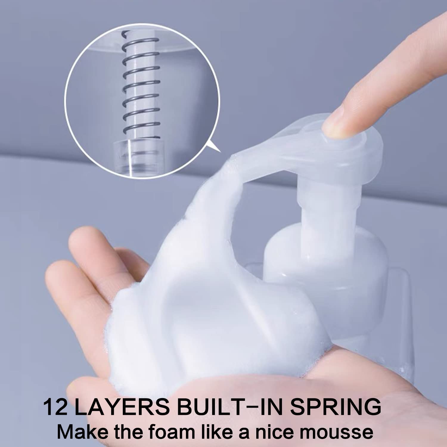 Foaming Soap Dispenser, Hand Soap Dispenser, Refillable Foam Liquid Hand Soap Empty Plastic Pump Bottle Container For Bathroom V