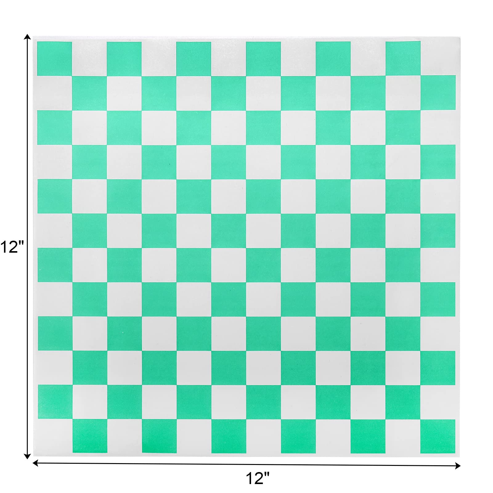 Fasmov 1000 Sheets 12 X 12 Inches Sandwich Paper Deli Basket Liner Wrap Food Basket Liners Wrapping Checkered Sheets, Green & Wh