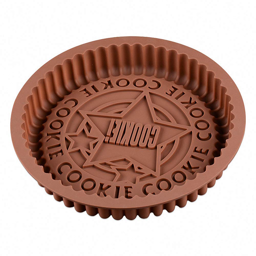 2Pcs Giant Sandwich Oreo Big Cookie Cake Pan 9 Inch Rock Star Bread Baking Silicone Mold (Set Of 2, Random Color)