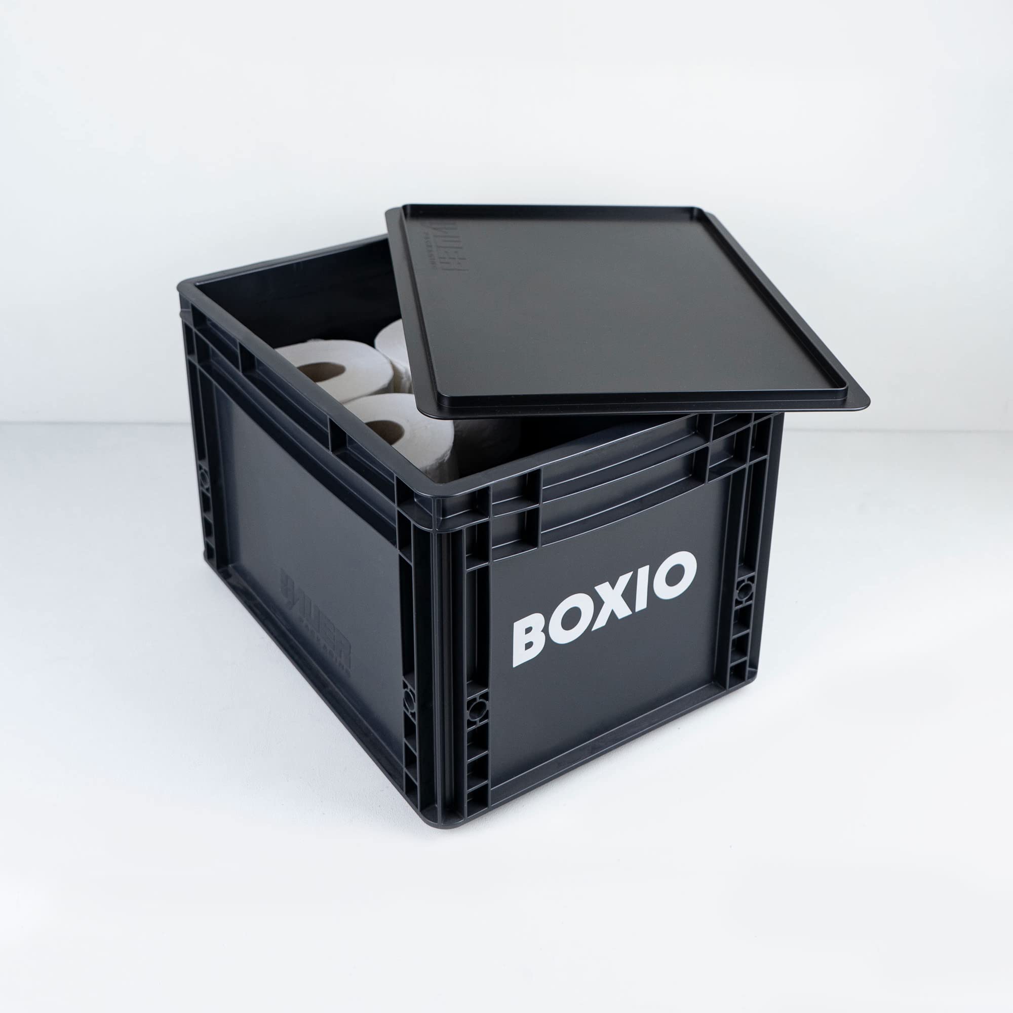 Boxio Solo: Storage Box With Lid - 15.7'' X 11.8'' X 11.0'' - Perfect Plastic Transport Box For Camping, Boat Or Garden - Stacka