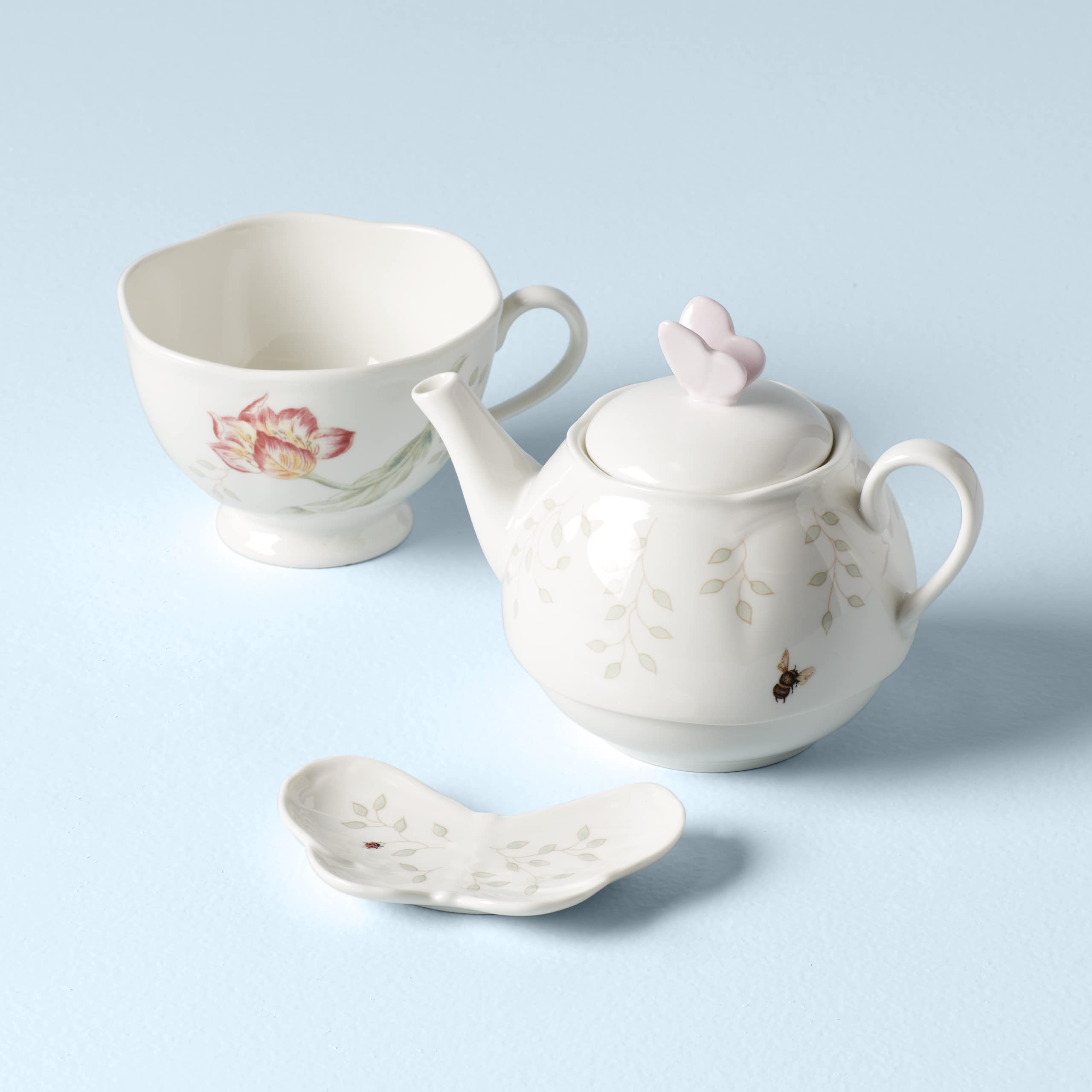 Lenox 6083927 Butterfly Meadow Teapot With Lid, White