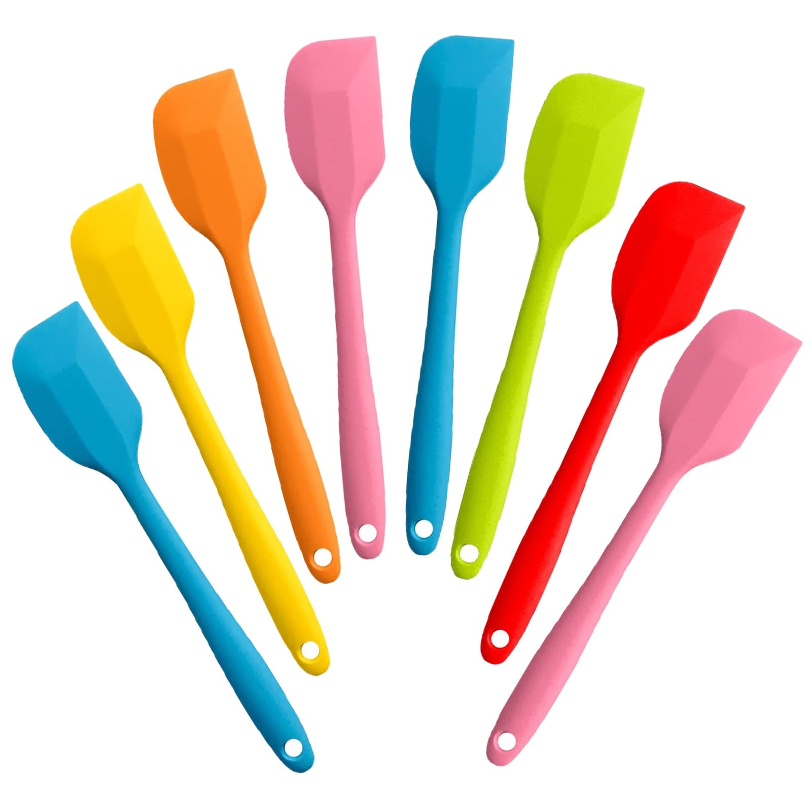 8 Pieces Silicone Spatulas,8.5 Inch Non-Stick With Stainless Steel Core,Heat Resistant-500?, Food Grade Dishwasher Safe, For Mix