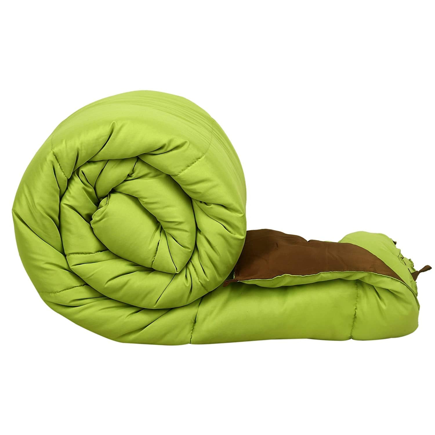 Svt Microfiber 200Tc Comforter (Double_Green & Coffee)