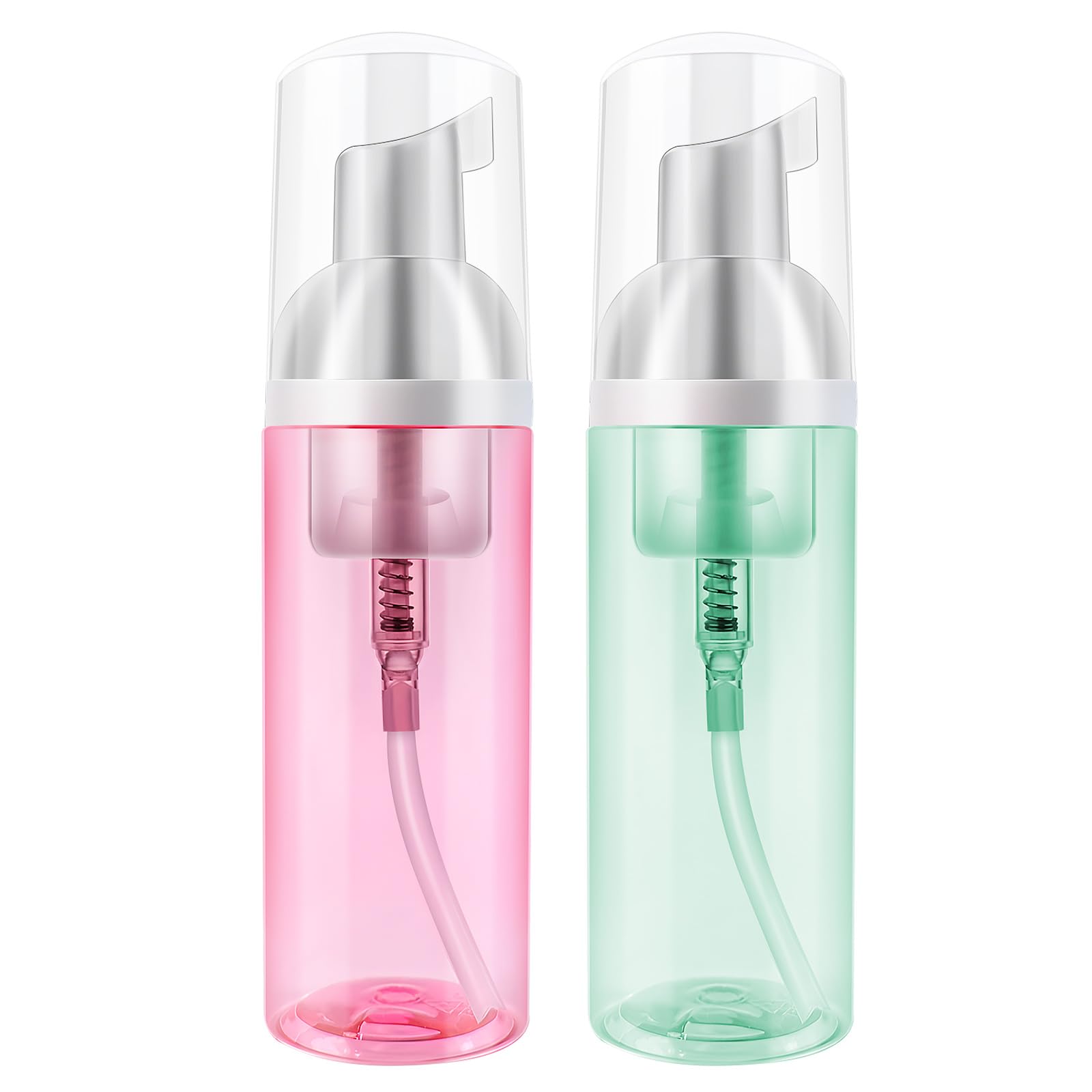 2 Pack Travel Foam Pump Bottle 60 Ml/2 Oz Small Size Foam Spray Bottle & Pump Bottle Dispenser For Face Wash, Lash Shampoo, Skin
