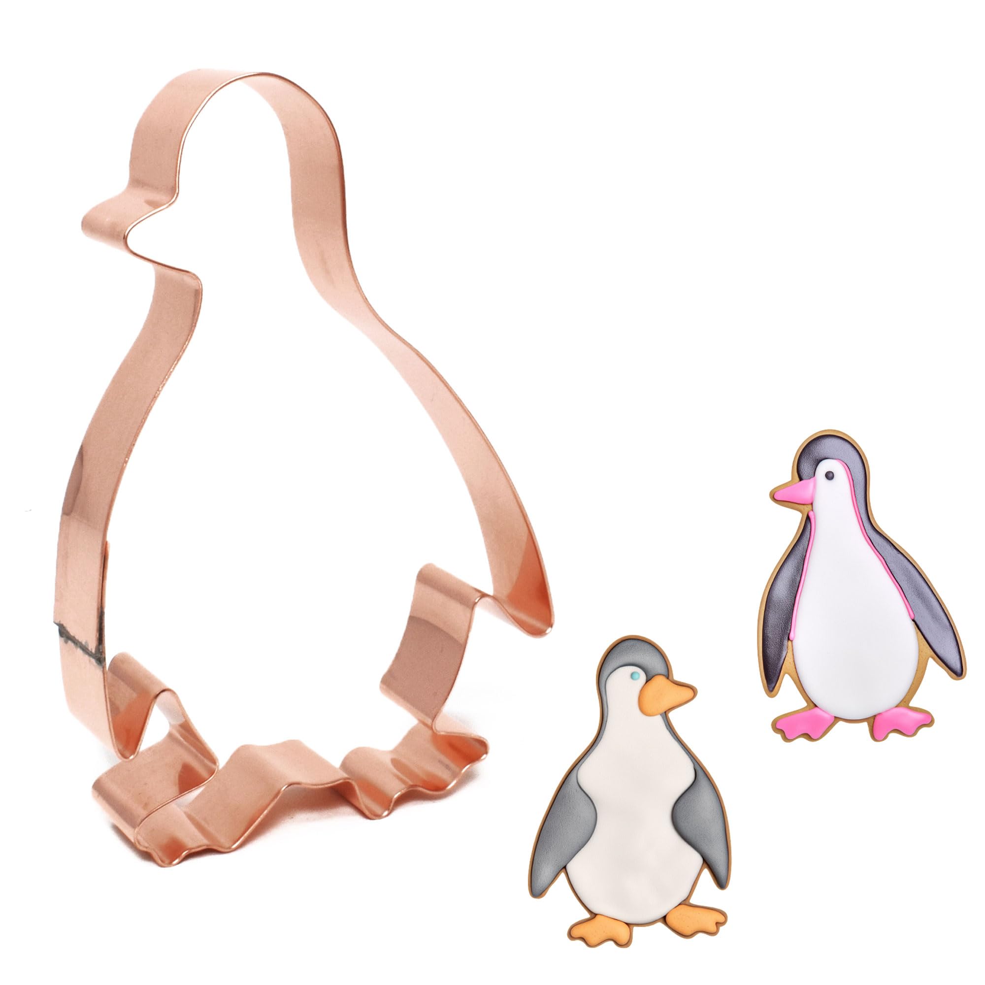 North Pole Penguin Copper Cookie Cutter, 3.25 X 4.25 Inches