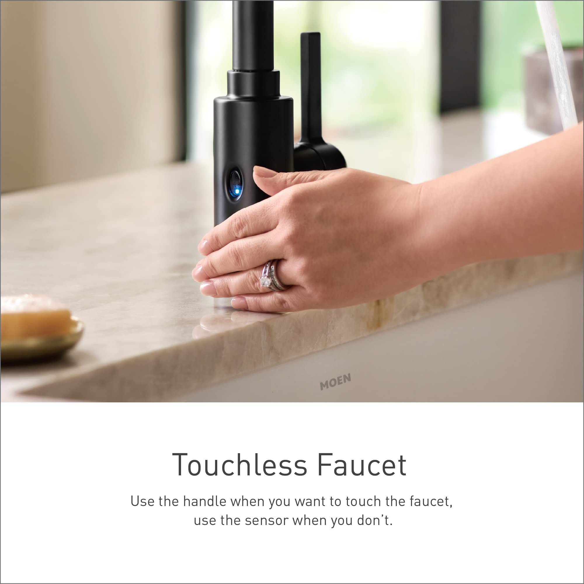 Moen 7565Ewc Align Motionsense Wave One-Sensor Touchless One-Handle High Arc Modern Pulldown Kitchen Faucet With Reflex, Chrome