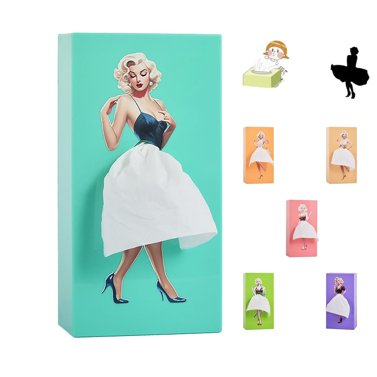 Girl'S Long Skirt Tissue Box-Soaring Skirt Tissue Box Tissue, Creative Tissue Box Cover, Short Skirt Girl Cartoon Tissue Box, Ti