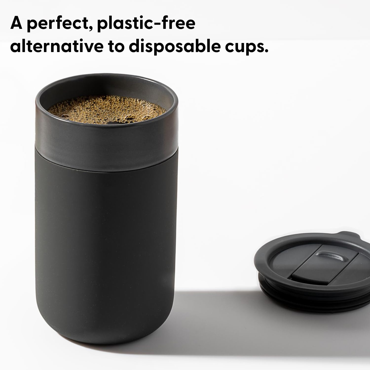W&P Porter Ceramic Mug W/ Protective Silicone Sleeve, Mint 16 Ounces | On-The-Go | No Seal Tight | Reusable Cup For Coffee Or Te