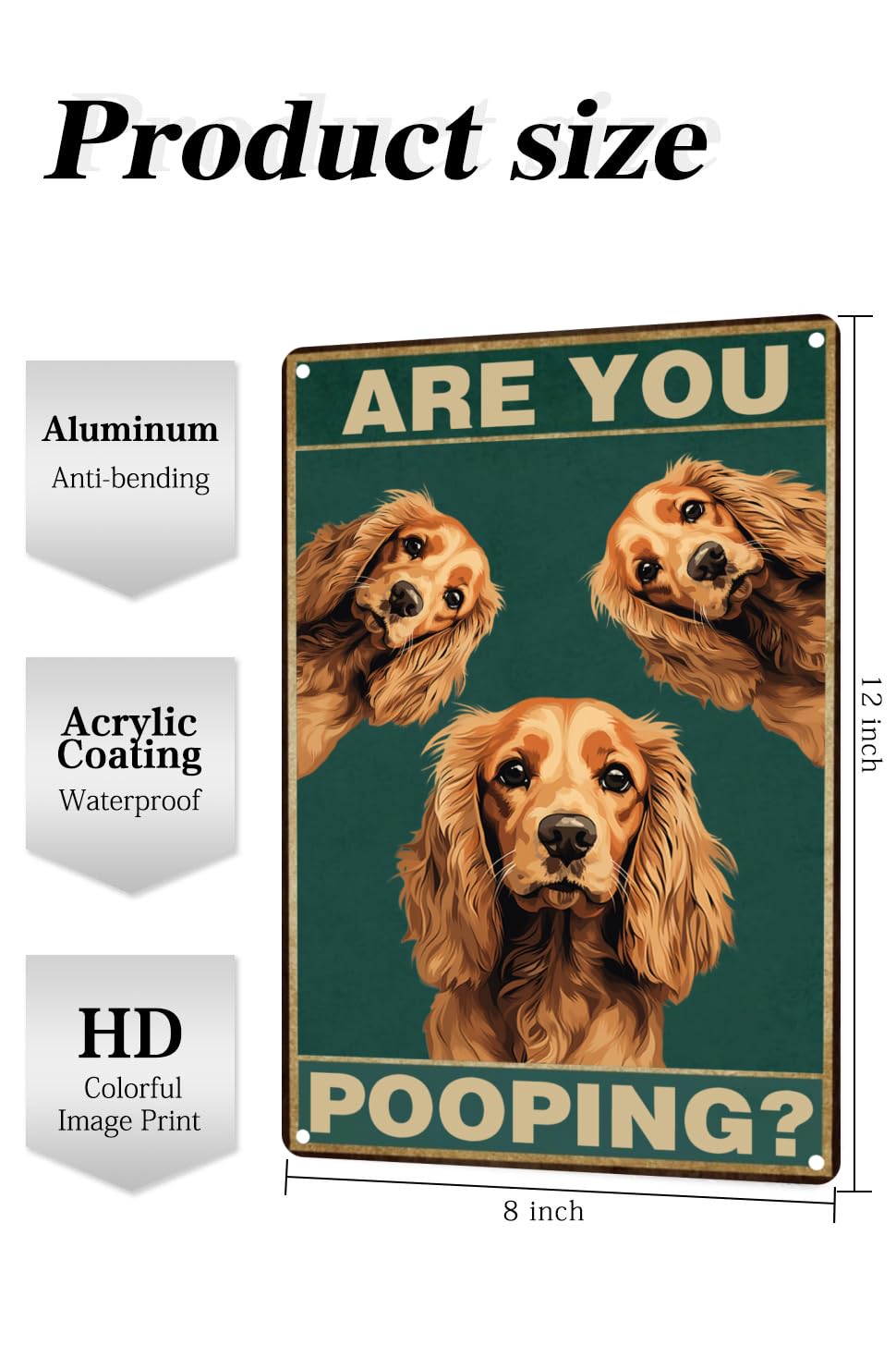 Toppacific Cute Dog 12X8 Inch Are You Pooping Sign Bathroom Decor- Dog Metal Poster Dog Lover Gift Art Funny Dogs Wall Art Decor