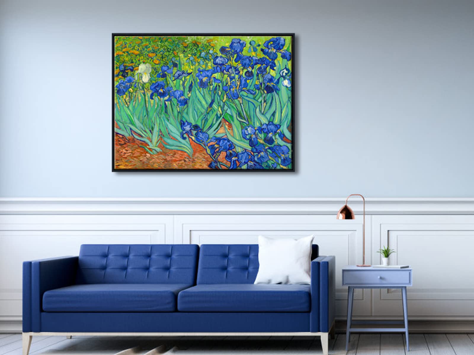 Wieco Art Framed Wall Art Irises By Van Gogh Famous Flowers Oil Paintings Reproduction Large Canvas Prints Modern Canvas Prints