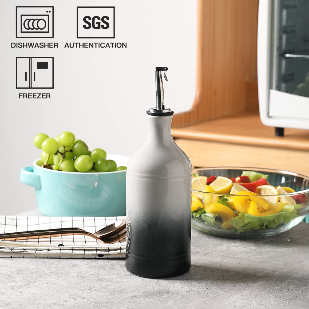 Sweejar Ceramic Olive Oil Dispenser Bottle, Opaque Oil Cruet Protects Oil To Reduce Oxidation, Suitable For Storage Oil, Vinegar