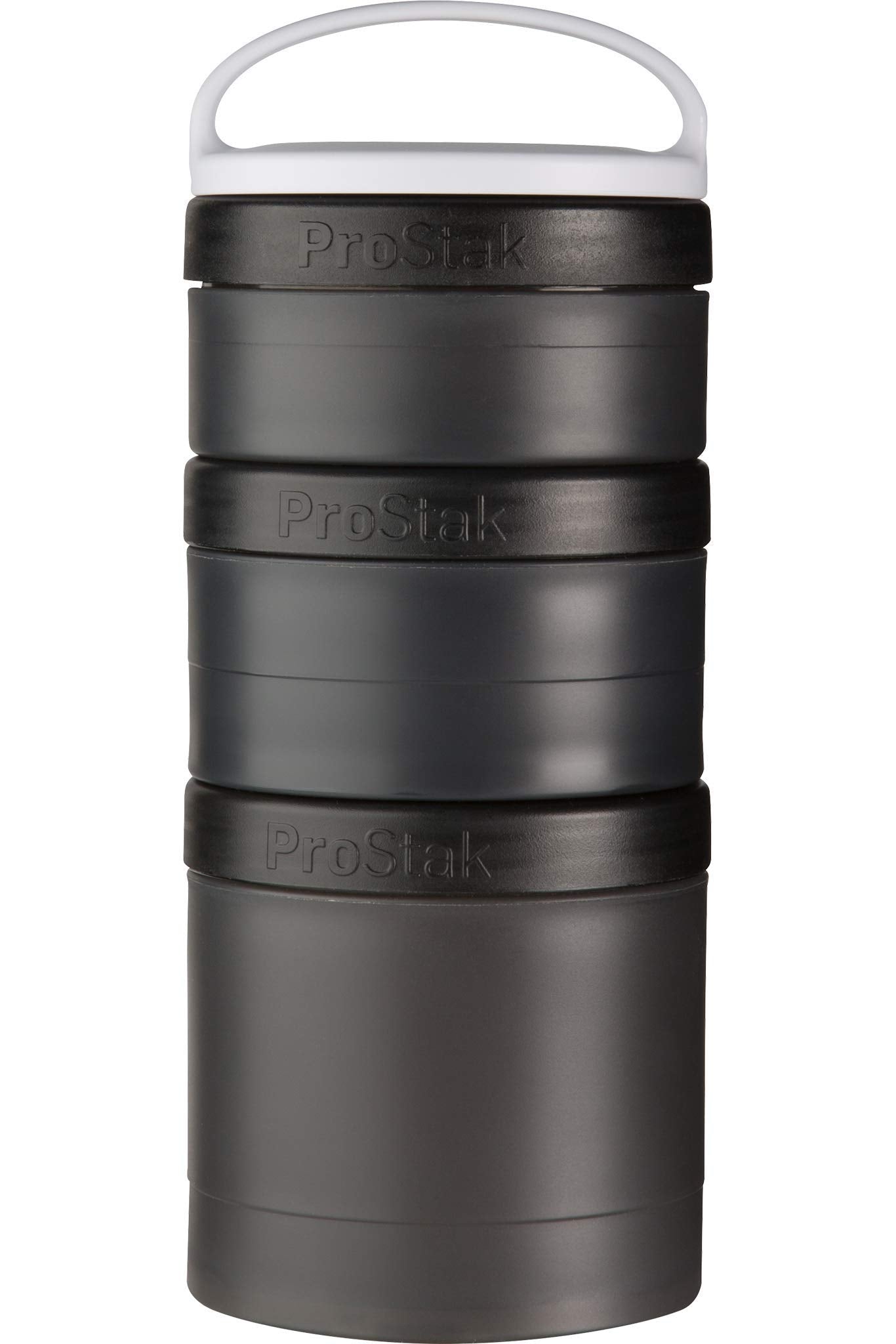 Blenderbottle Prostak Twist N Lock Storage Jars Expansion 3-Pak With Removable Handle, 100Cc+150Cc+250Cc, Black
