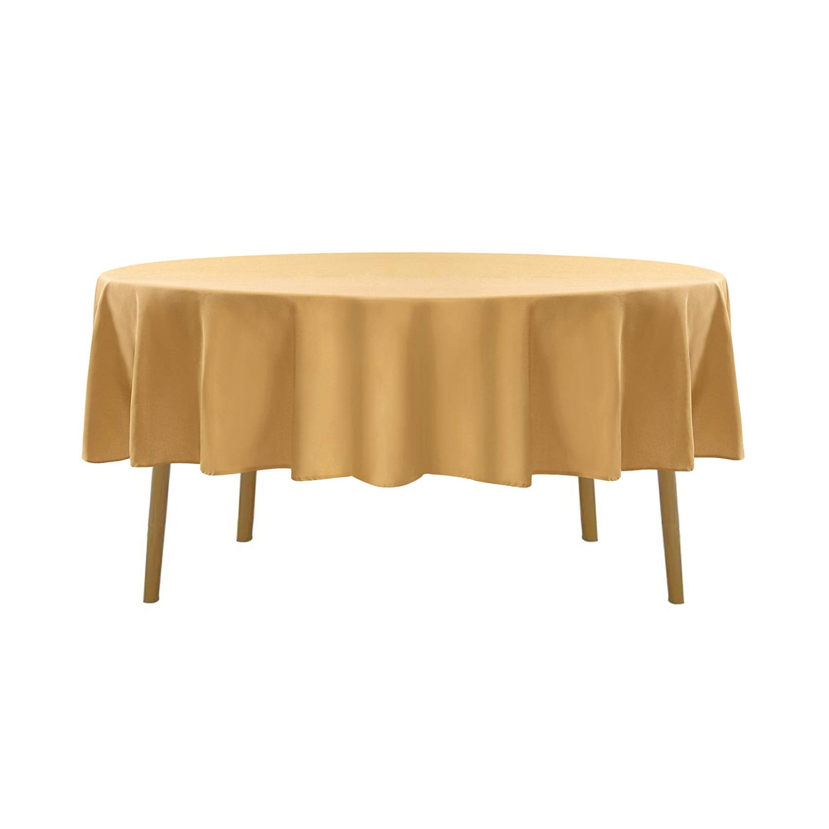 90 Inch Round Tablecloth Washable Polyester Table Cloth Decorative Table Cover For Wedding Party Dining Banquet(90 Inch,Gold)