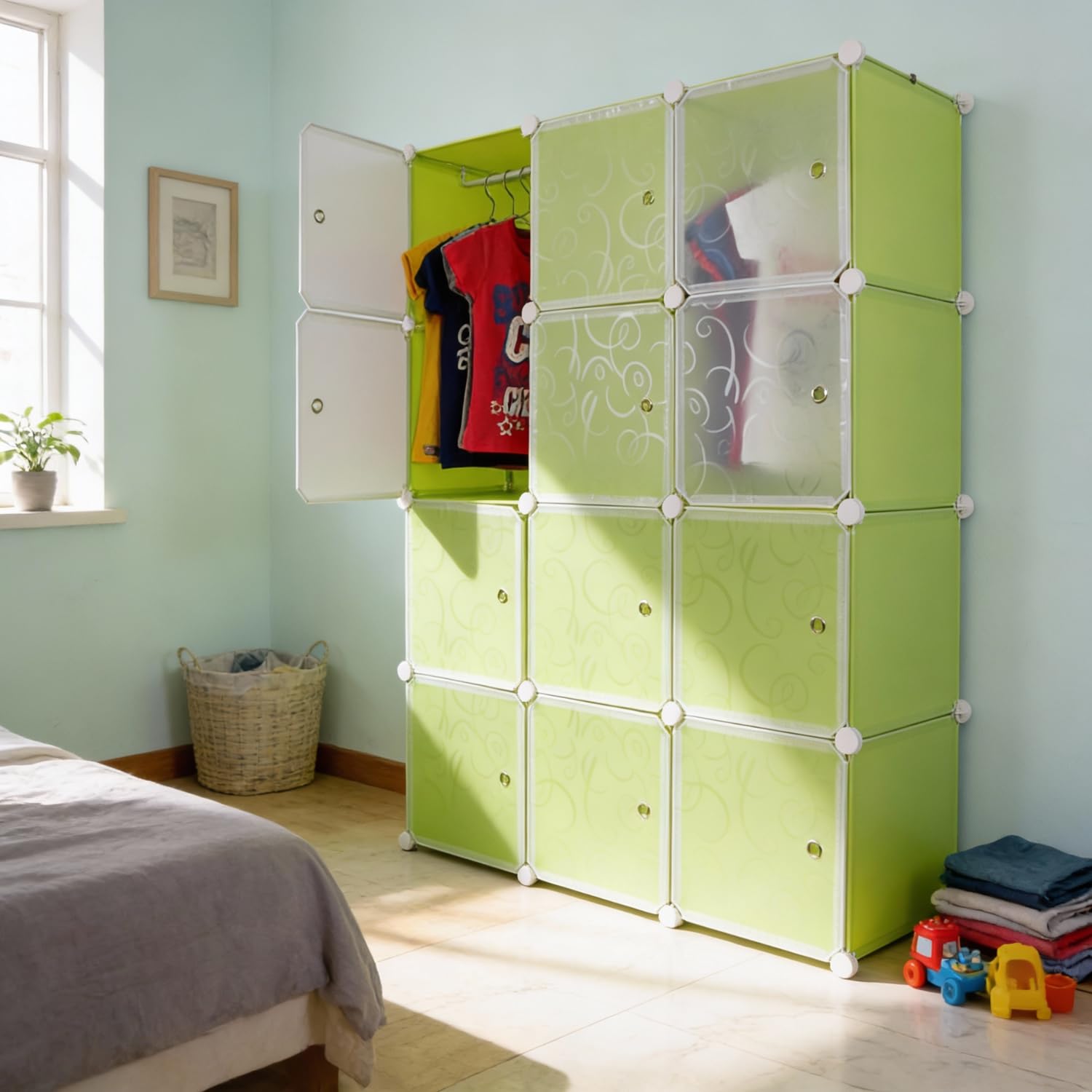 Krishyam Portable Closet Wardrobe Cube Wardrobe For Hanging Clothes, Modular Cabinet For Space Saving, Ideal Storage Organizer C