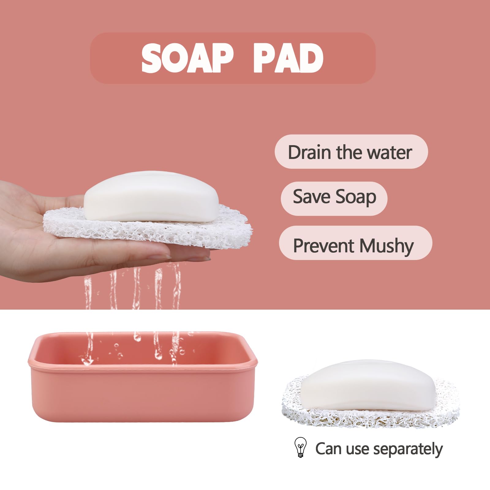 Large Soap Container, Soap Travel Case, Silicone Bar Soap Travel Case, Soap Case With Draining Layer, Portable Shampoo Bar Soap