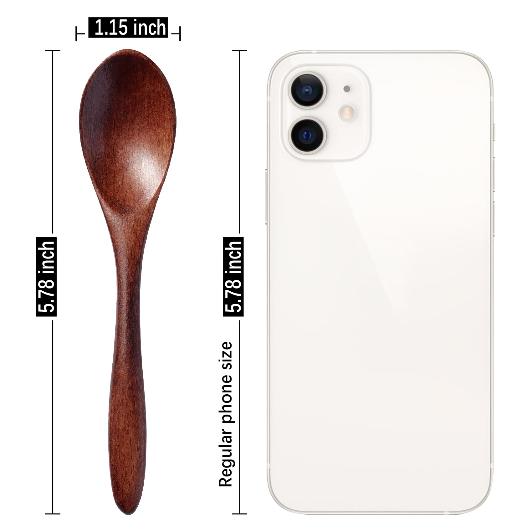 Hefild 7 Pcs Small Wooden Spoons, 5.8 Inch Honey Spoons For Tea, Hardwood Wooden Honey Teaspoon For Coffee, Little Tiny Wood Spo