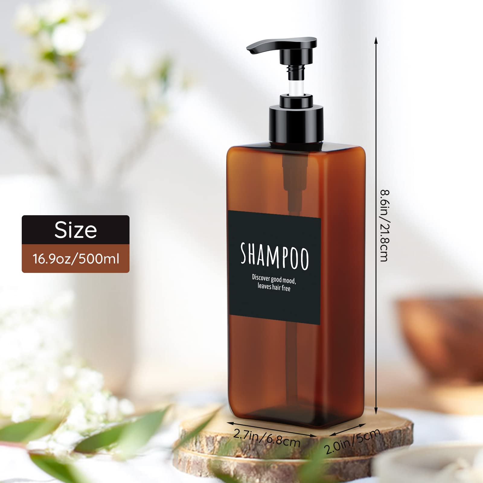 Segbeauty Shampoo And Conditioner Dispenser, 2 Pack Of 16.9Oz Refillable Soap Dispensers, 500Ml Empty Plastic Pump Press Bathroo